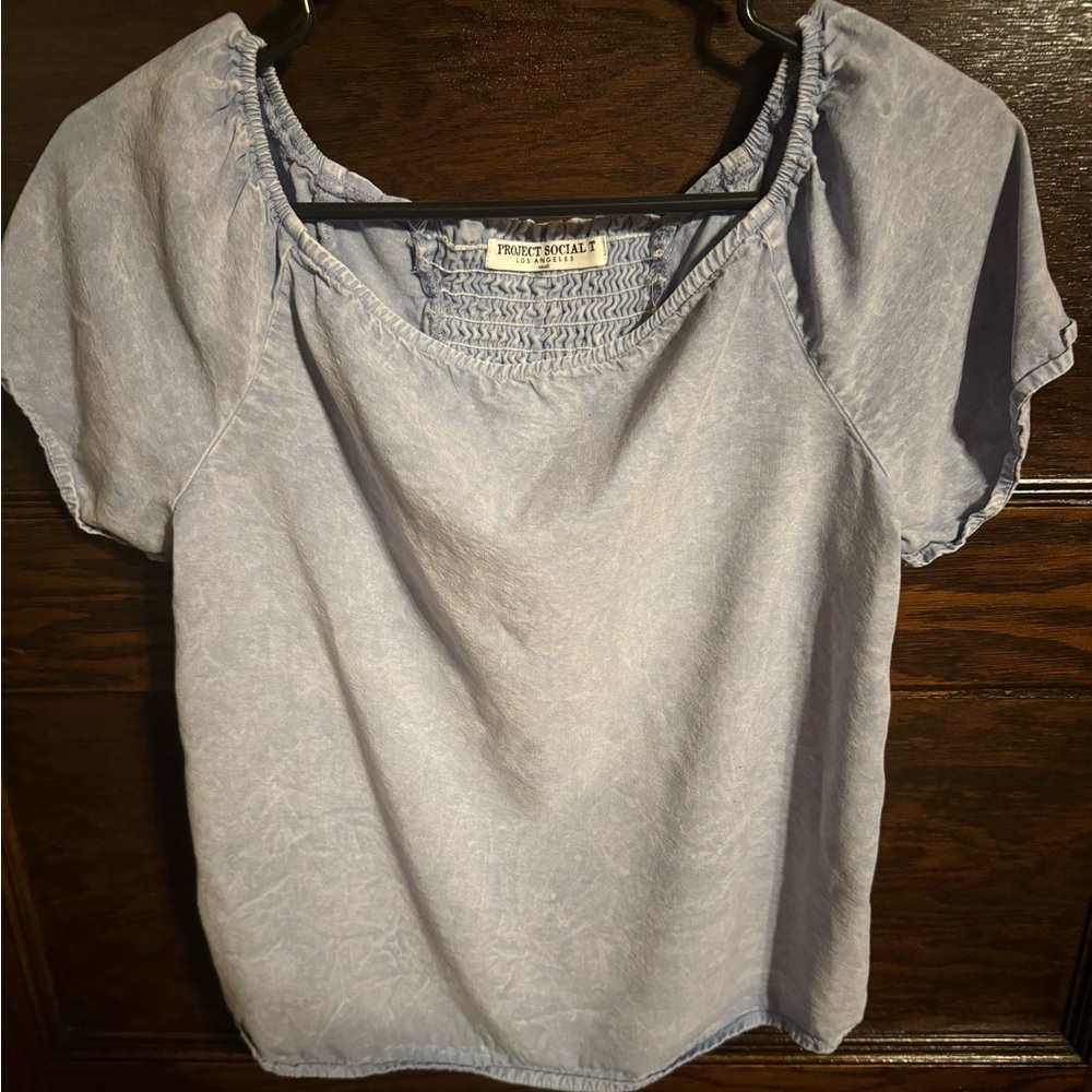 Project Social T Light Blue Blouse, Size Small